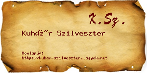 Kuhár Szilveszter névjegykártya