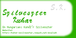 szilveszter kuhar business card